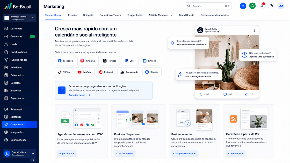 Gestão de redes sociais — publique tudo de um lugar só